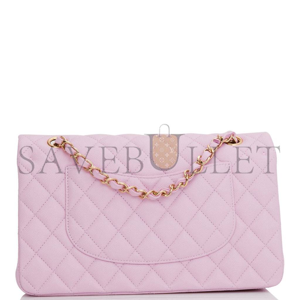CHANEL MEDIUM CLASSIC DOUBLE FLAP BAG ROSE CLAIR CAVIAR LIGHT GOLD HARDWARE (25*15*7cm) CHANEL MEDIUM CLASSIC DOUBLE FLAP BAG ROSE CLAIR CAVIAR LIGHT GOLD HARDWARE (25*15*7cm)