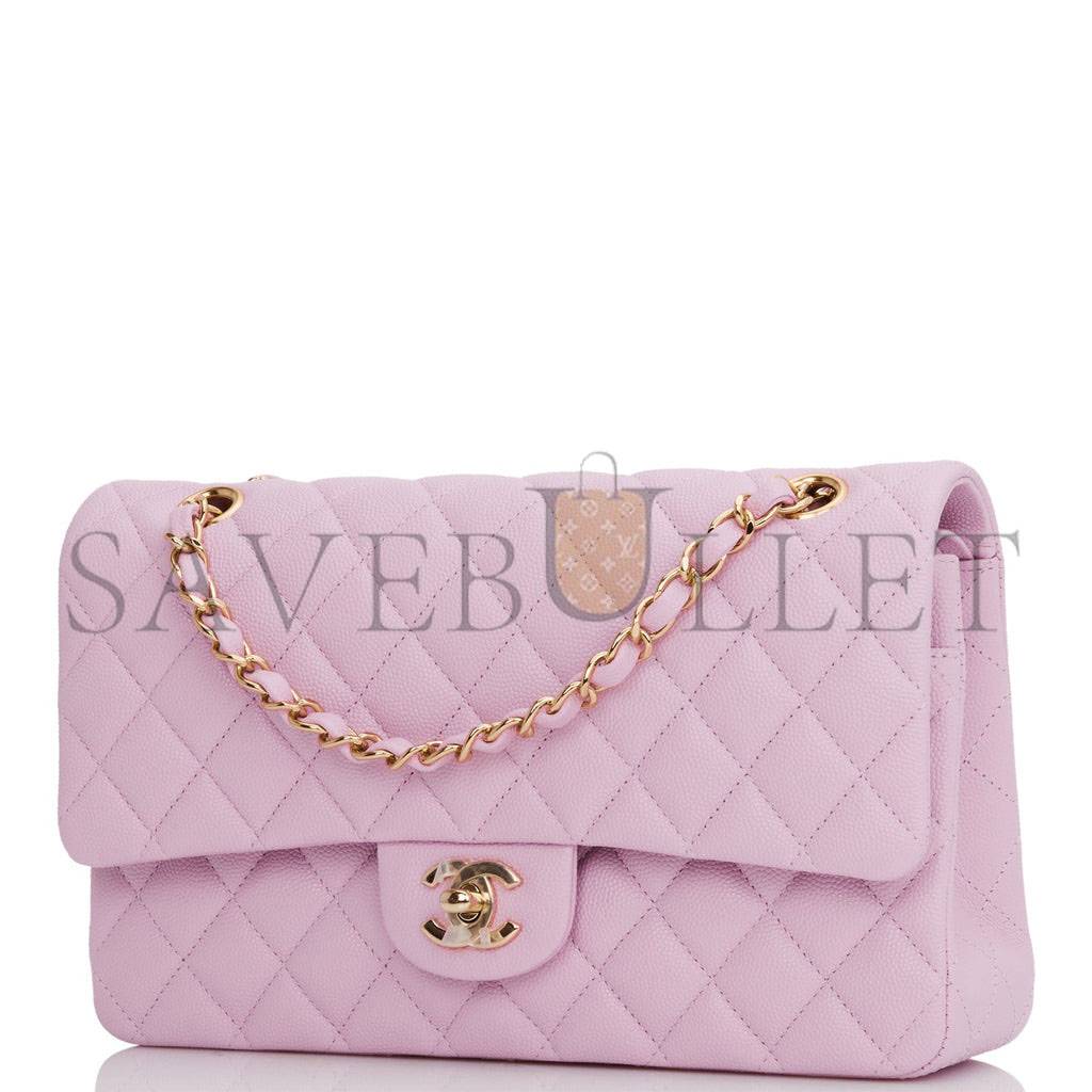 CHANEL MEDIUM CLASSIC DOUBLE FLAP BAG ROSE CLAIR CAVIAR LIGHT GOLD HARDWARE (25*15*7cm) CHANEL MEDIUM CLASSIC DOUBLE FLAP BAG ROSE CLAIR CAVIAR LIGHT GOLD HARDWARE (25*15*7cm)