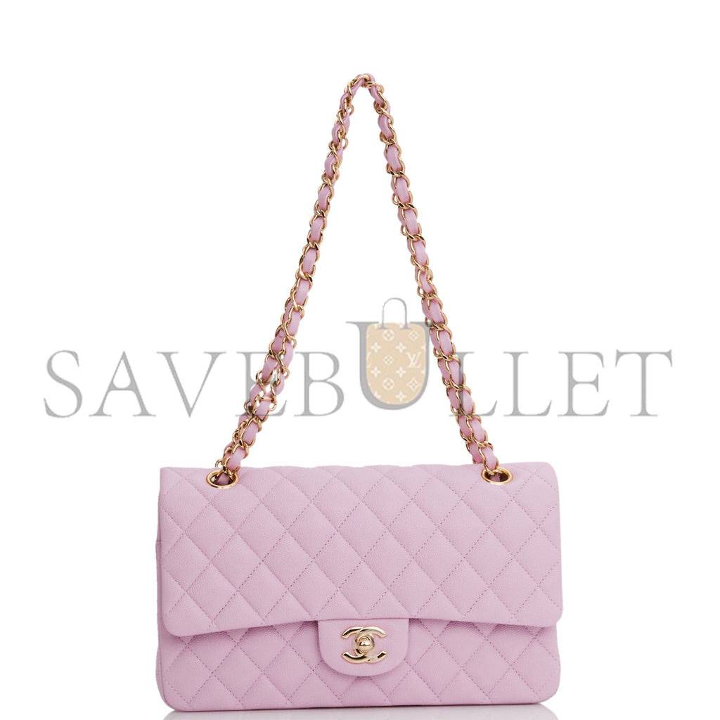 CHANEL MEDIUM CLASSIC DOUBLE FLAP BAG ROSE CLAIR CAVIAR LIGHT GOLD HARDWARE (25*15*7cm) CHANEL MEDIUM CLASSIC DOUBLE FLAP BAG ROSE CLAIR CAVIAR LIGHT GOLD HARDWARE (25*15*7cm)