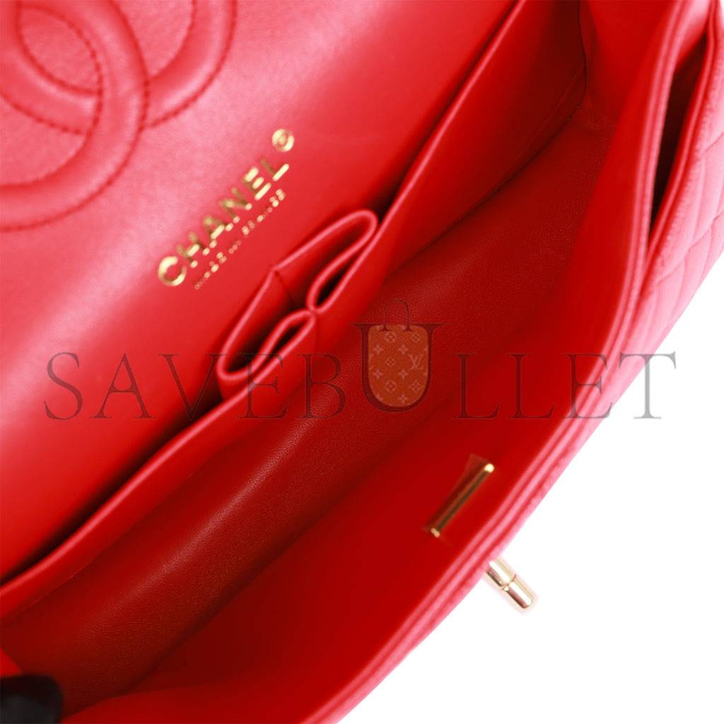 CHANEL MEDIUM CLASSIC DOUBLE FLAP BAG RED CAVIAR LIGHT GOLD HARDWARE (25.5*15.5*6.5cm) CHANEL MEDIUM CLASSIC DOUBLE FLAP BAG RED CAVIAR LIGHT GOLD HARDWARE (25.5*15.5*6.5cm)