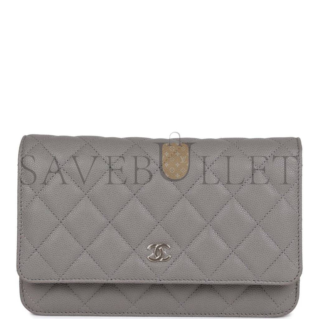 CHANEL WALLET ON CHAIN WOC GREY CAVIAR LIGHT GOLD HARDWARE (19*13*4cm) CHANEL WALLET ON CHAIN WOC GREY CAVIAR LIGHT GOLD HARDWARE (19*13*4cm)
