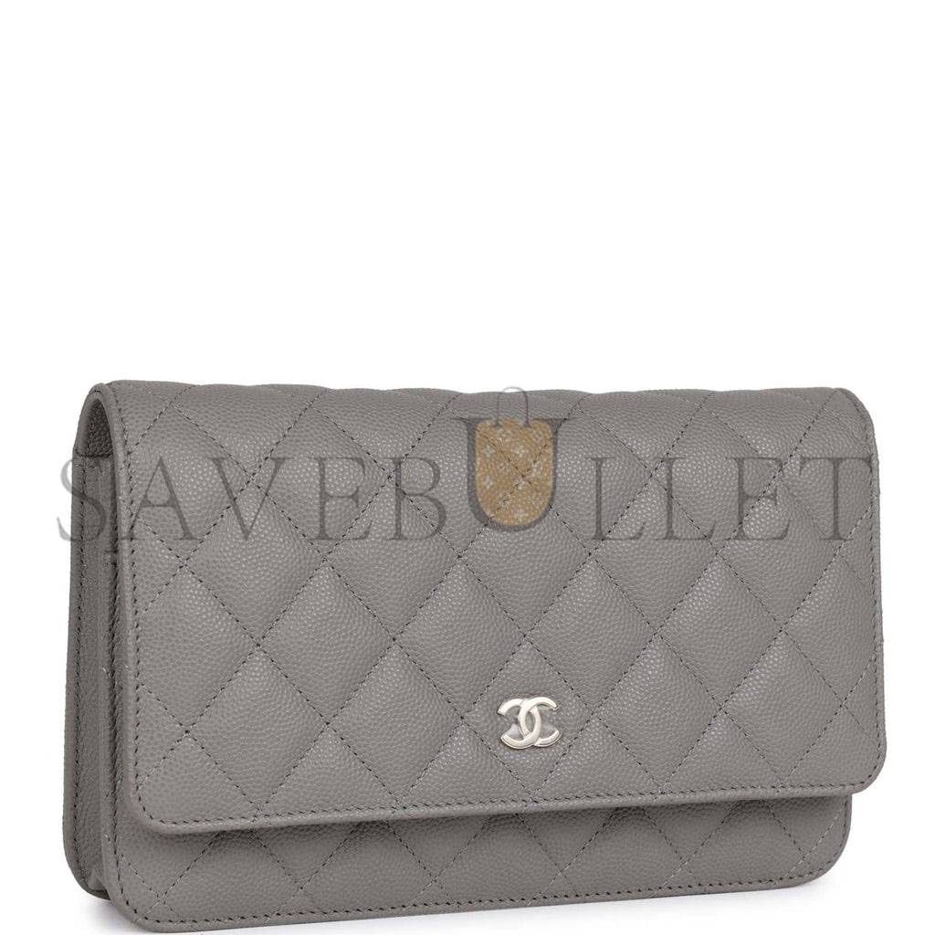 CHANEL WALLET ON CHAIN WOC GREY CAVIAR LIGHT GOLD HARDWARE (19*13*4cm) CHANEL WALLET ON CHAIN WOC GREY CAVIAR LIGHT GOLD HARDWARE (19*13*4cm)