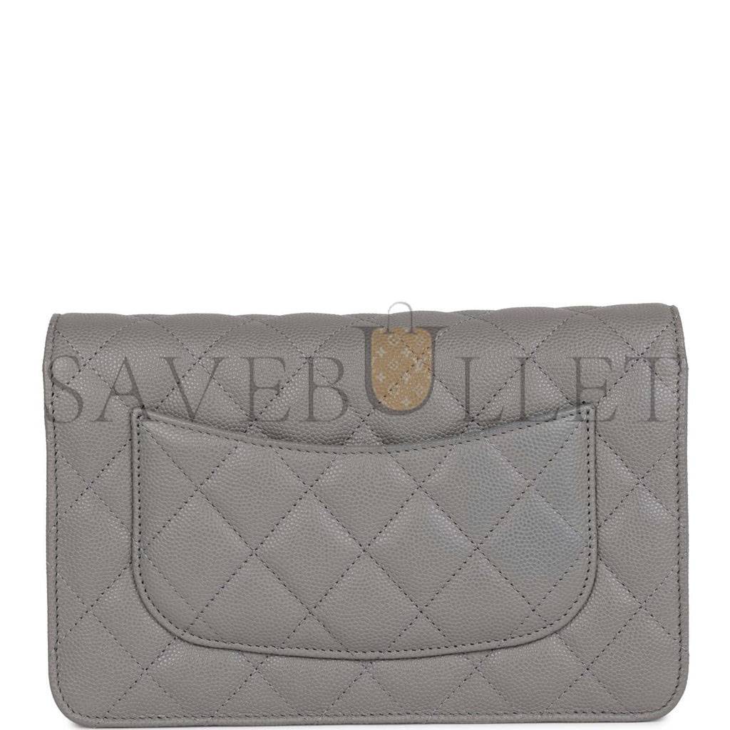 CHANEL WALLET ON CHAIN WOC GREY CAVIAR LIGHT GOLD HARDWARE (19*13*4cm) CHANEL WALLET ON CHAIN WOC GREY CAVIAR LIGHT GOLD HARDWARE (19*13*4cm)