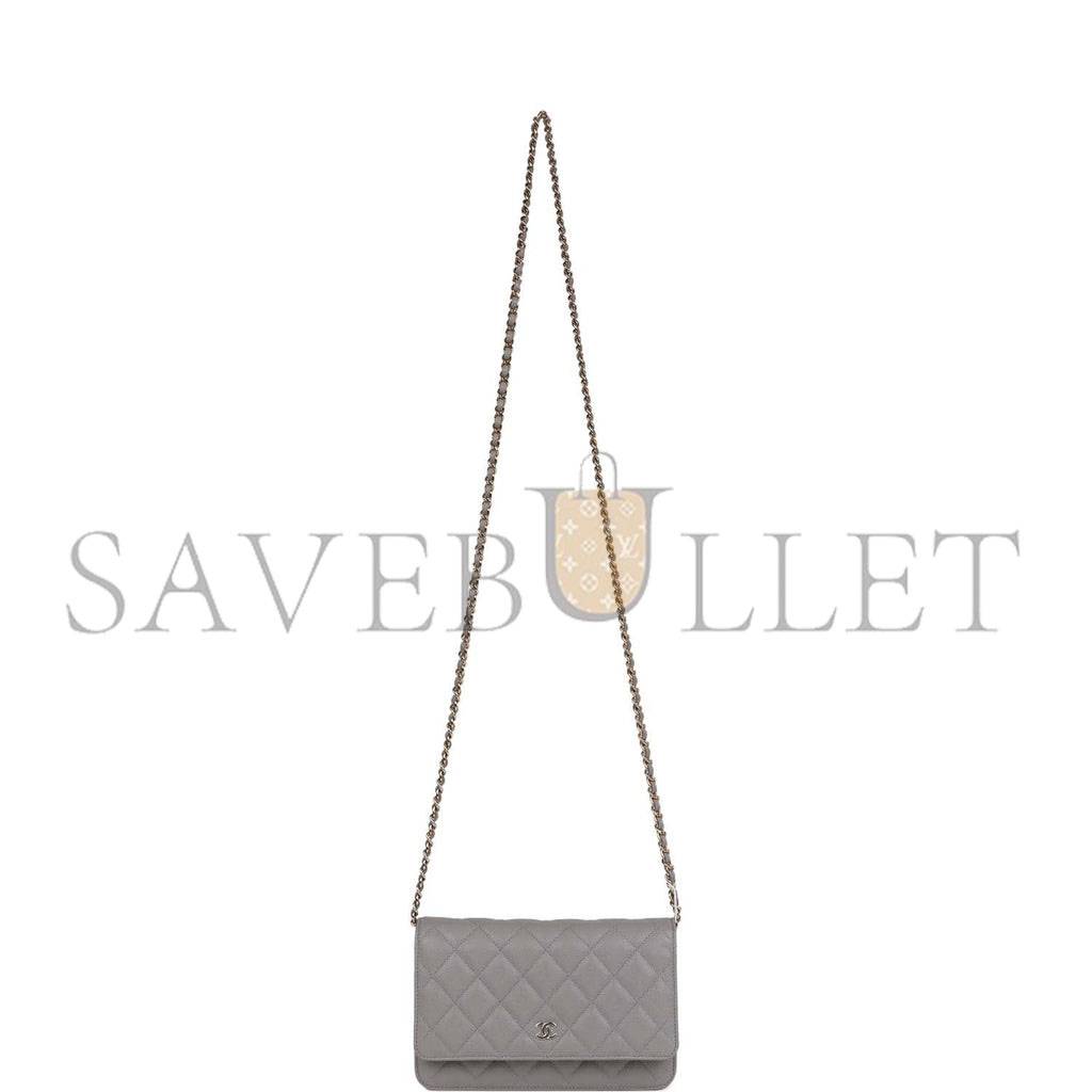 CHANEL WALLET ON CHAIN WOC GREY CAVIAR LIGHT GOLD HARDWARE (19*13*4cm) CHANEL WALLET ON CHAIN WOC GREY CAVIAR LIGHT GOLD HARDWARE (19*13*4cm)