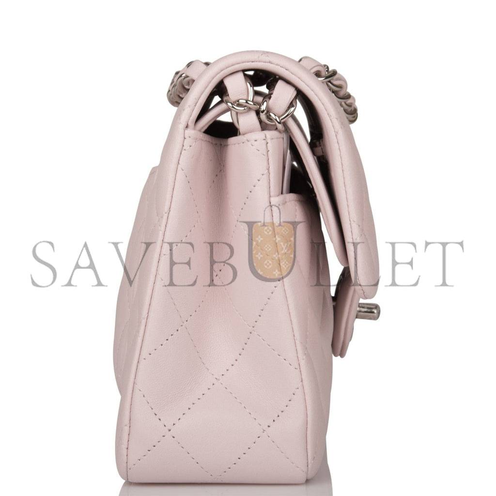 CHANEL SMALL CLASSIC DOUBLE FLAP BAG LIGHT PINK LAMBSKIN SILVER HARDWARE (23*13*6cm) CHANEL SMALL CLASSIC DOUBLE FLAP BAG LIGHT PINK LAMBSKIN SILVER HARDWARE (23*13*6cm)