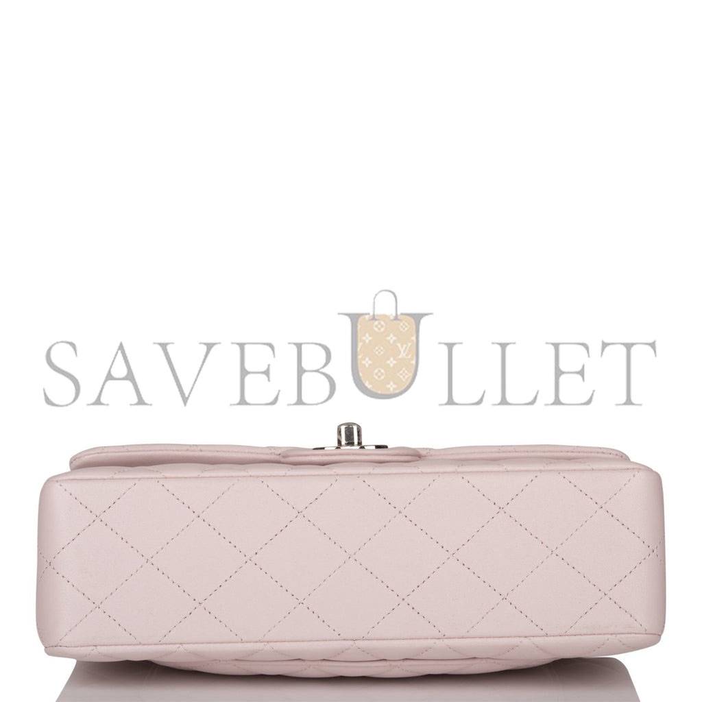 CHANEL SMALL CLASSIC DOUBLE FLAP BAG LIGHT PINK LAMBSKIN SILVER HARDWARE (23*13*6cm) CHANEL SMALL CLASSIC DOUBLE FLAP BAG LIGHT PINK LAMBSKIN SILVER HARDWARE (23*13*6cm)