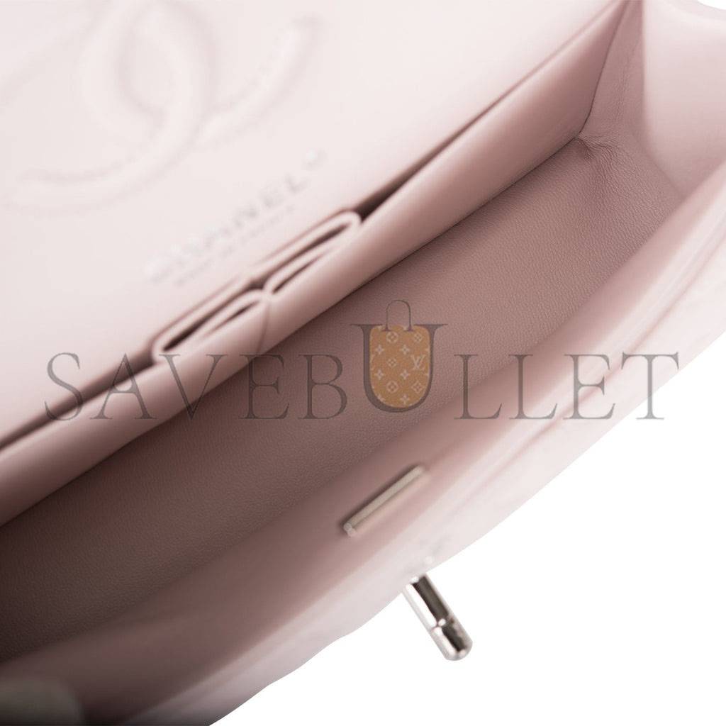 CHANEL SMALL CLASSIC DOUBLE FLAP BAG LIGHT PINK LAMBSKIN SILVER HARDWARE (23*13*6cm) CHANEL SMALL CLASSIC DOUBLE FLAP BAG LIGHT PINK LAMBSKIN SILVER HARDWARE (23*13*6cm)