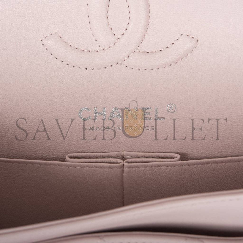 CHANEL SMALL CLASSIC DOUBLE FLAP BAG LIGHT PINK LAMBSKIN SILVER HARDWARE (23*13*6cm) CHANEL SMALL CLASSIC DOUBLE FLAP BAG LIGHT PINK LAMBSKIN SILVER HARDWARE (23*13*6cm)