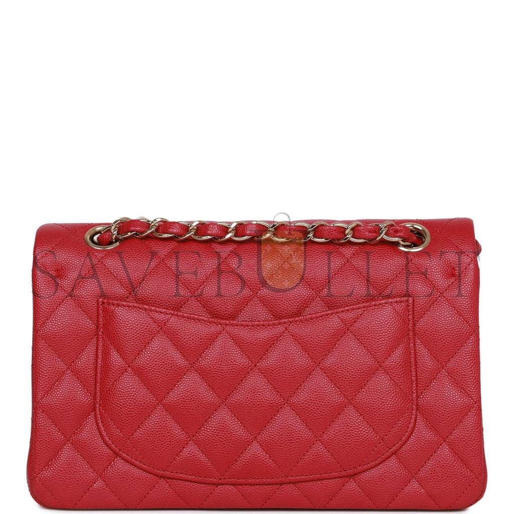 CHANEL SMALL CLASSIC DOUBLE FLAP DARK PINK CAVIAR LIGHT GOLD HARDWARE (23*13*6cm) CHANEL SMALL CLASSIC DOUBLE FLAP DARK PINK CAVIAR LIGHT GOLD HARDWARE (23*13*6cm)