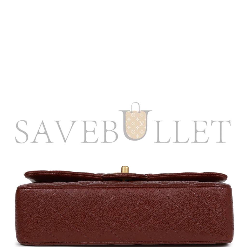 CHANEL MEDIUM CLASSIC DOUBLE FLAP BAG BURGUNDY CAVIAR ANTIQUE GOLD HARDWARE (25*15*7cm) CHANEL MEDIUM CLASSIC DOUBLE FLAP BAG BURGUNDY CAVIAR ANTIQUE GOLD HARDWARE (25*15*7cm)