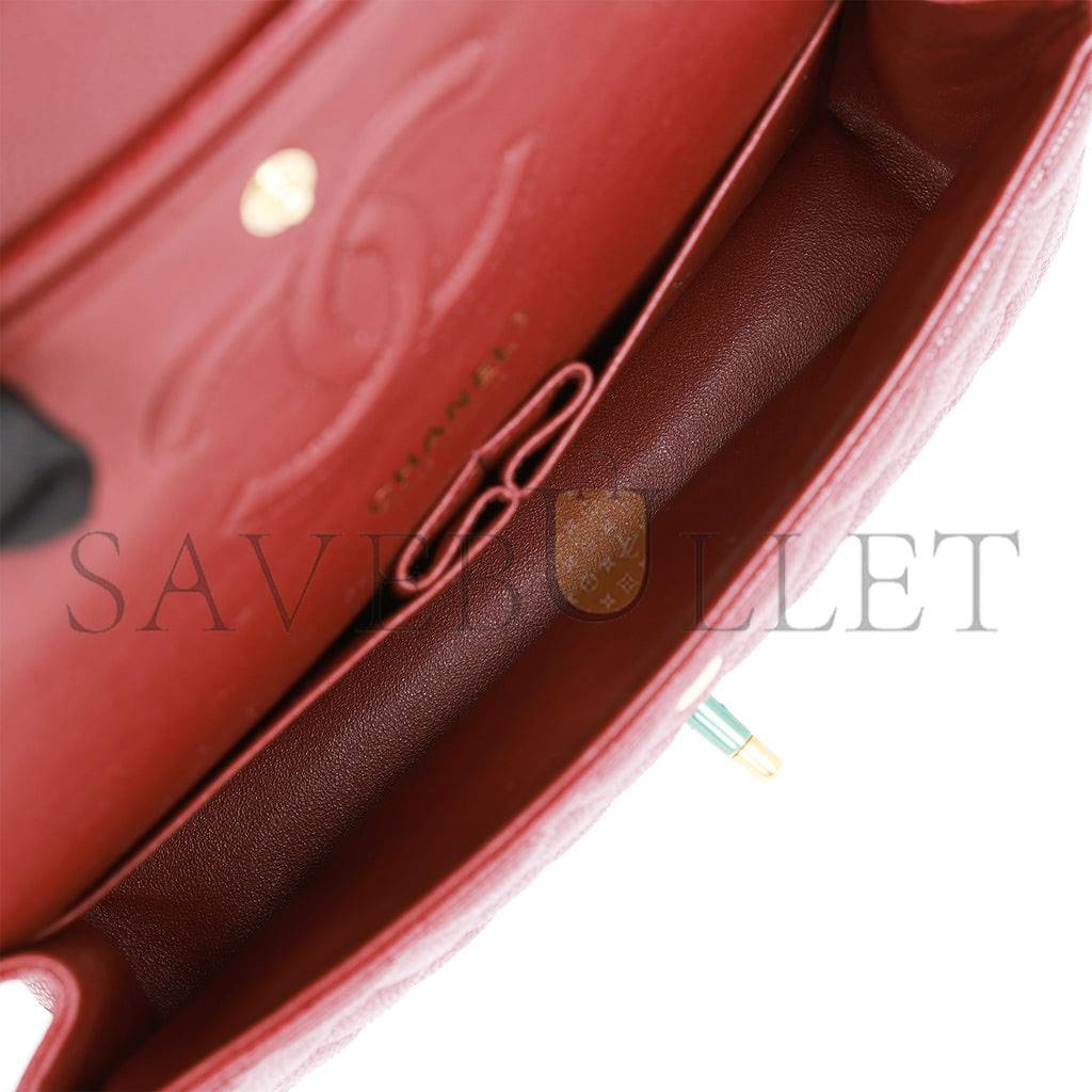 CHANEL MEDIUM CLASSIC DOUBLE FLAP BAG BURGUNDY CAVIAR ANTIQUE GOLD HARDWARE (25*15*7cm) CHANEL MEDIUM CLASSIC DOUBLE FLAP BAG BURGUNDY CAVIAR ANTIQUE GOLD HARDWARE (25*15*7cm)