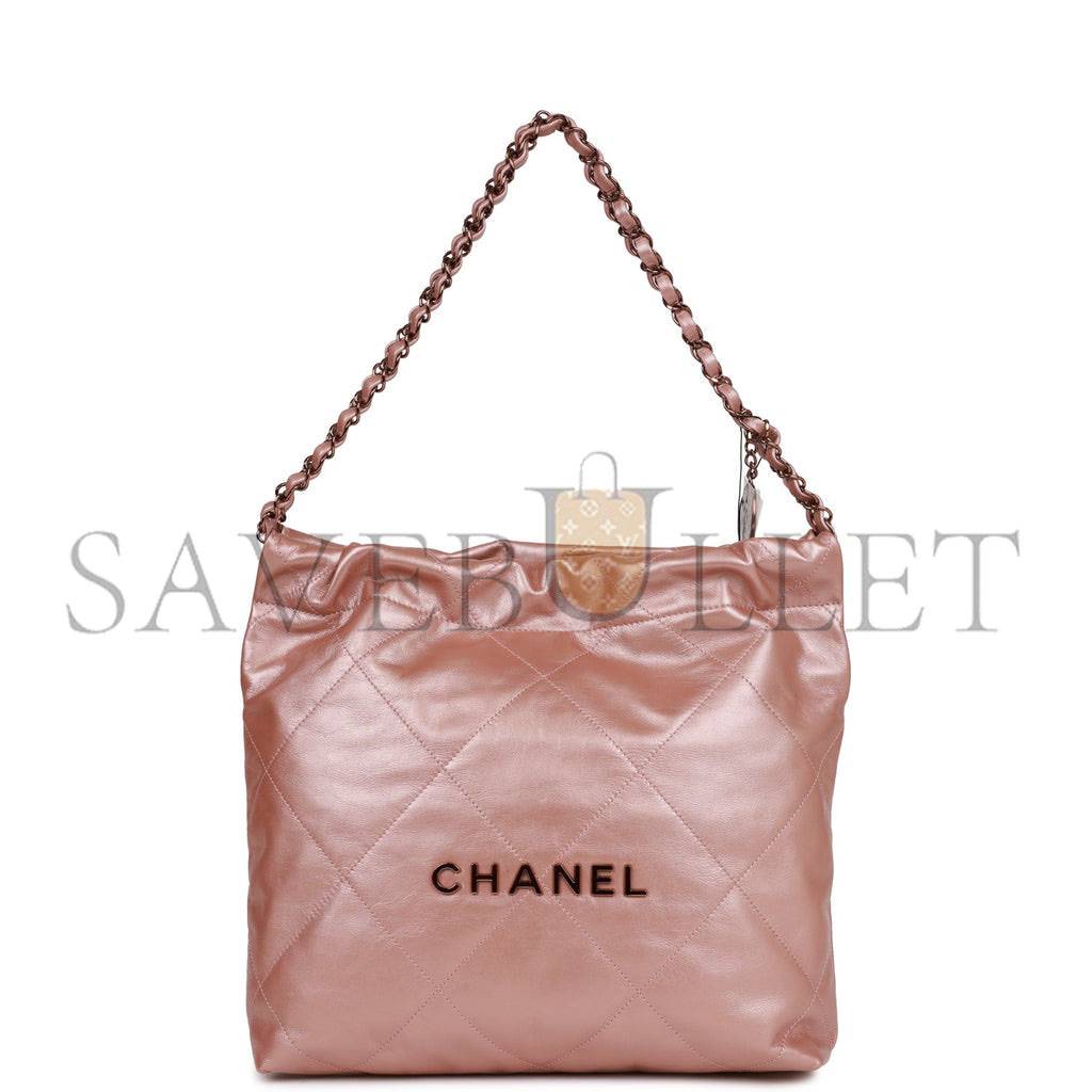CHANEL SMALL 22 BAG COPPER CALFSKIN ROSE GOLD HARDWARE (37*35*7cm) CHANEL SMALL 22 BAG COPPER CALFSKIN ROSE GOLD HARDWARE (37*35*7cm)