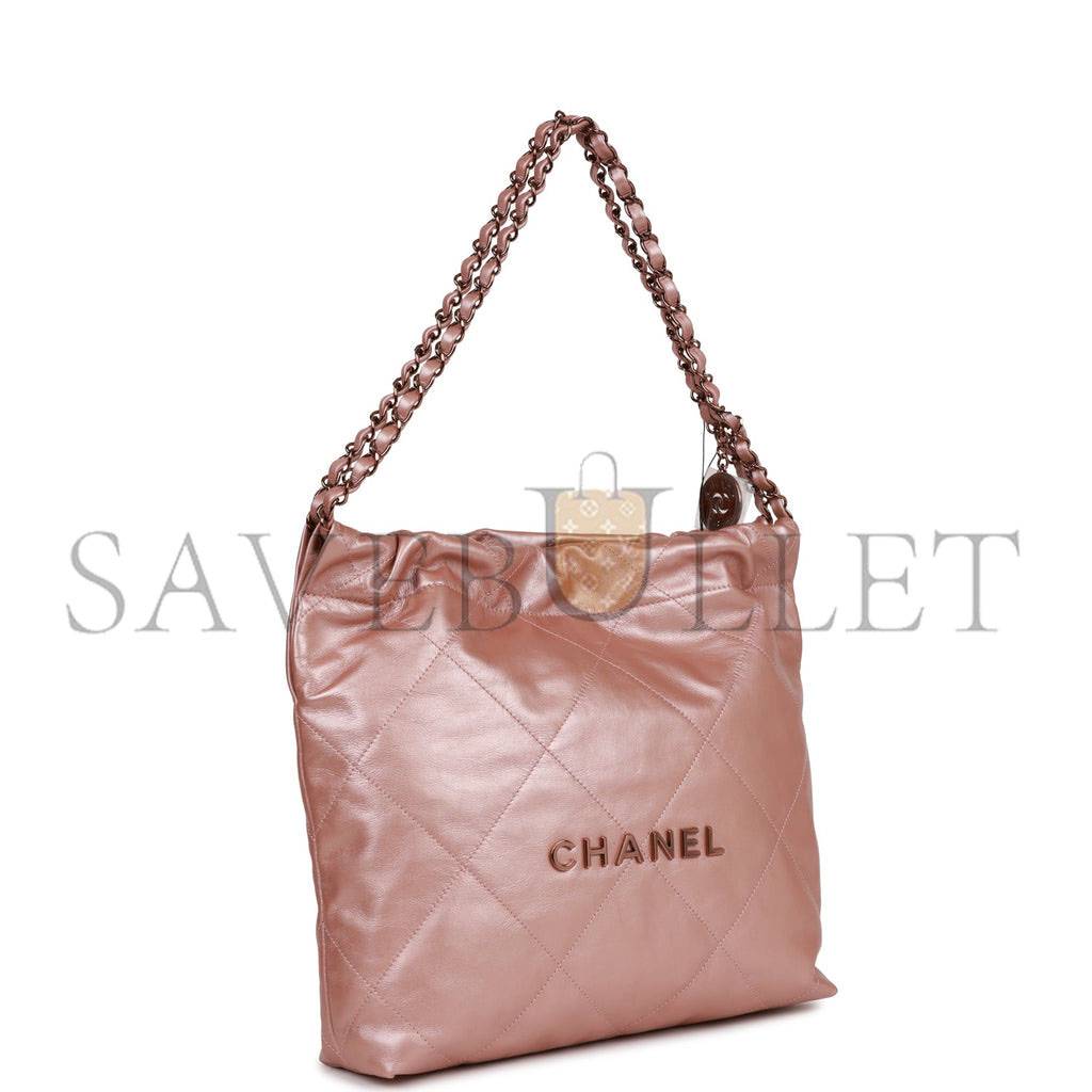 CHANEL SMALL 22 BAG COPPER CALFSKIN ROSE GOLD HARDWARE (37*35*7cm) CHANEL SMALL 22 BAG COPPER CALFSKIN ROSE GOLD HARDWARE (37*35*7cm)