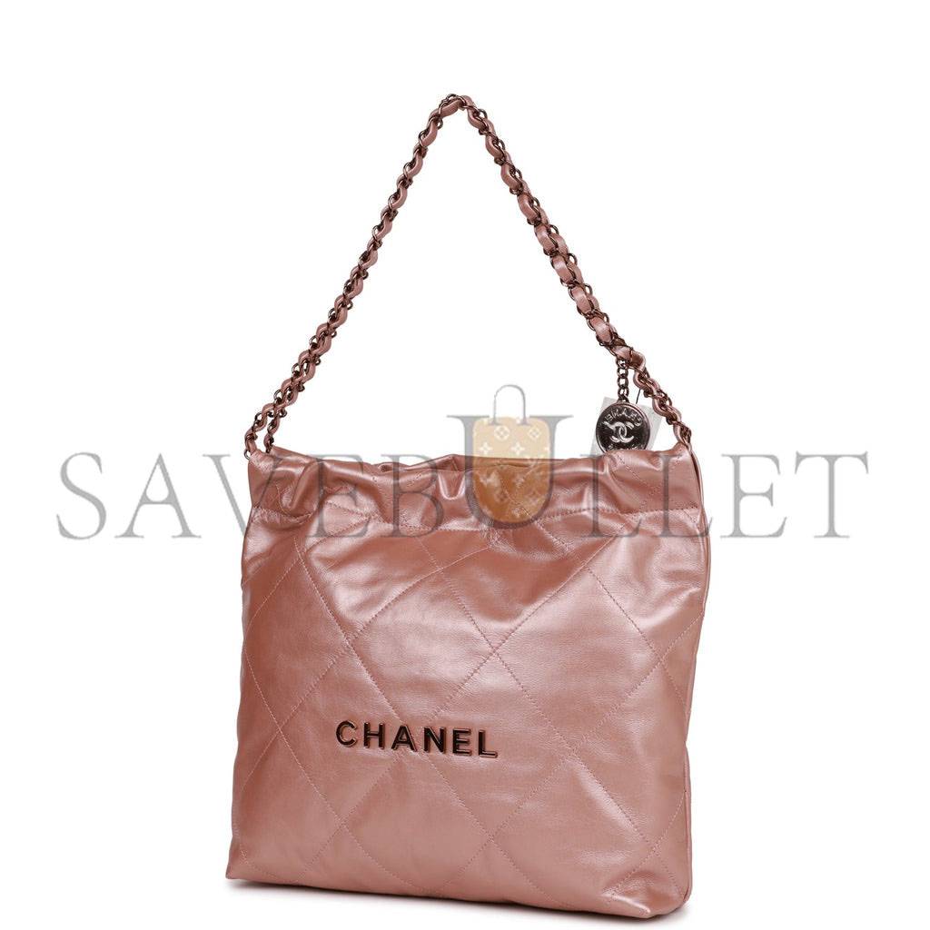 CHANEL SMALL 22 BAG COPPER CALFSKIN ROSE GOLD HARDWARE (37*35*7cm) CHANEL SMALL 22 BAG COPPER CALFSKIN ROSE GOLD HARDWARE (37*35*7cm)
