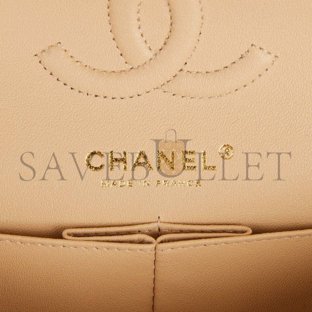 CHANEL SMALL CLASSIC DOUBLE FLAP BAG BEIGE CAVIAR GOLD HARDWARE (23*13*6cm) CHANEL SMALL CLASSIC DOUBLE FLAP BAG BEIGE CAVIAR GOLD HARDWARE (23*13*6cm)
