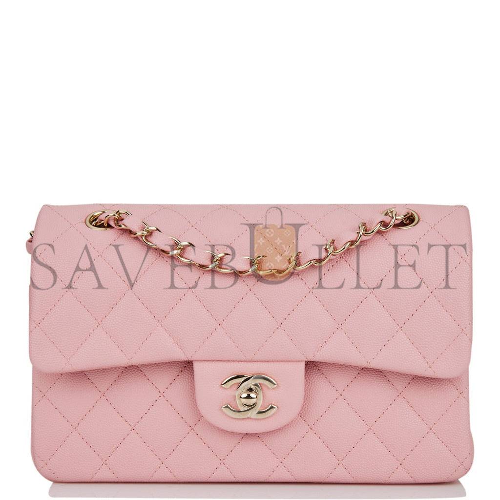 CHANEL SMALL CLASSIC DOUBLE FLAP PINK CAVIAR LIGHT GOLD HARDWARE (23*13*6cm) CHANEL SMALL CLASSIC DOUBLE FLAP PINK CAVIAR LIGHT GOLD HARDWARE (23*13*6cm)