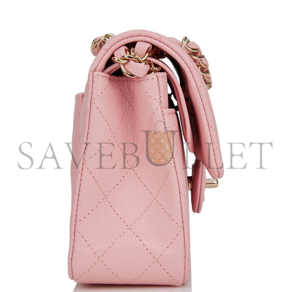 CHANEL SMALL CLASSIC DOUBLE FLAP PINK CAVIAR LIGHT GOLD HARDWARE (23*13*6cm) CHANEL SMALL CLASSIC DOUBLE FLAP PINK CAVIAR LIGHT GOLD HARDWARE (23*13*6cm)