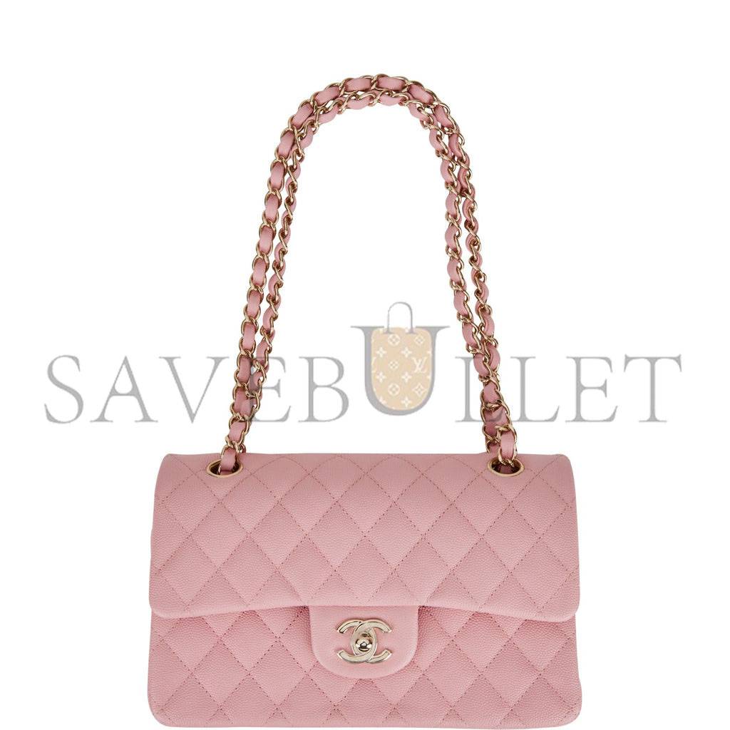 CHANEL SMALL CLASSIC DOUBLE FLAP PINK CAVIAR LIGHT GOLD HARDWARE (23*13*6cm) CHANEL SMALL CLASSIC DOUBLE FLAP PINK CAVIAR LIGHT GOLD HARDWARE (23*13*6cm)