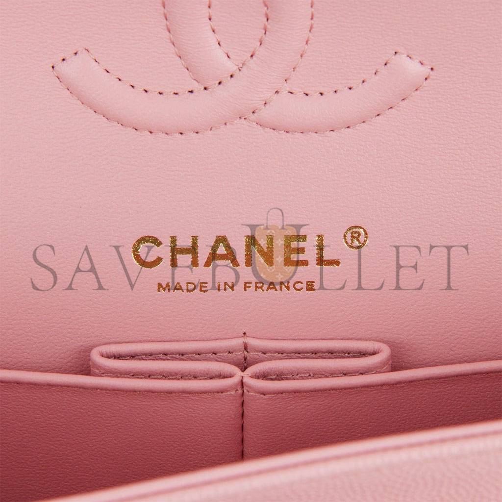 CHANEL SMALL CLASSIC DOUBLE FLAP PINK CAVIAR LIGHT GOLD HARDWARE (23*13*6cm) CHANEL SMALL CLASSIC DOUBLE FLAP PINK CAVIAR LIGHT GOLD HARDWARE (23*13*6cm)