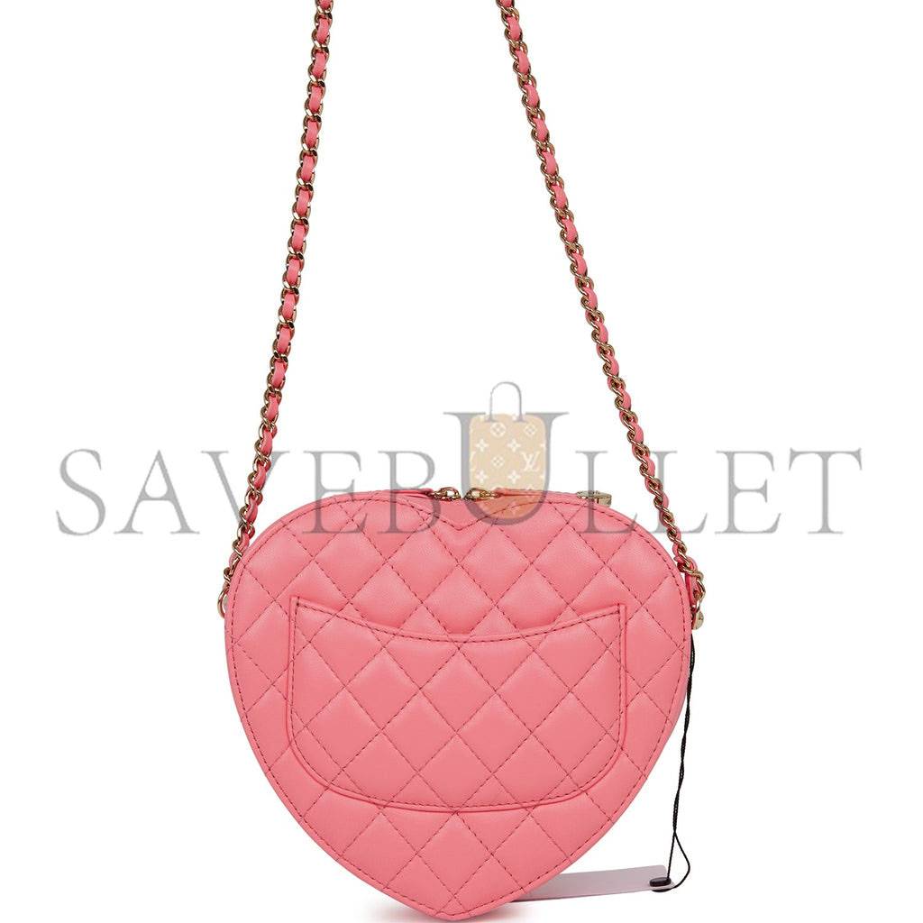 CHANEL CC IN LOVE LARGE HEART BAG PINK LAMBSKIN LIGHT GOLD HARDWARE (20*18*6cm) CHANEL CC IN LOVE LARGE HEART BAG PINK LAMBSKIN LIGHT GOLD HARDWARE (20*18*6cm)