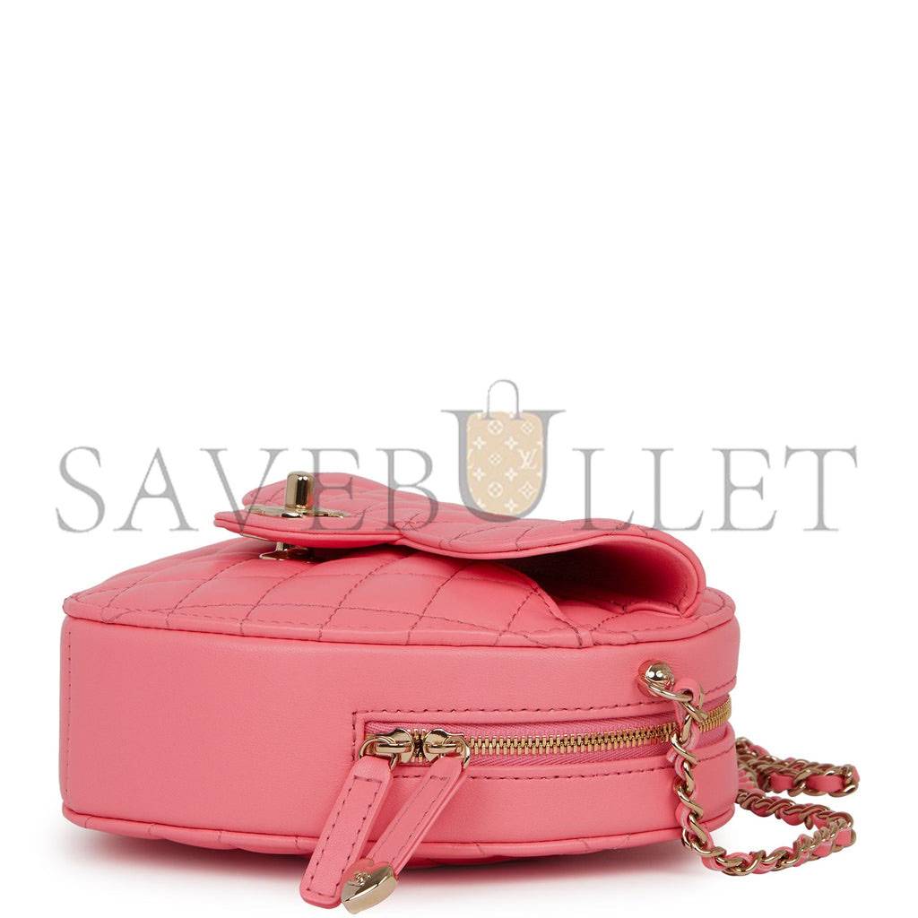 CHANEL CC IN LOVE LARGE HEART BAG PINK LAMBSKIN LIGHT GOLD HARDWARE (20*18*6cm) CHANEL CC IN LOVE LARGE HEART BAG PINK LAMBSKIN LIGHT GOLD HARDWARE (20*18*6cm)