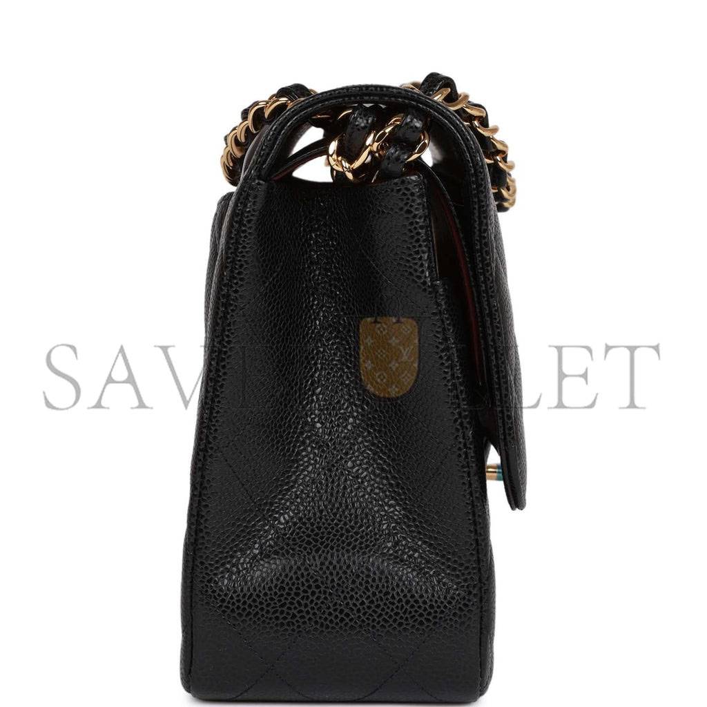 CHANEL JUMBO CLASSIC DOUBLE FLAP BAG BLACK CAVIAR GOLD HARDWARE (30*20*9cm) CHANEL JUMBO CLASSIC DOUBLE FLAP BAG BLACK CAVIAR GOLD HARDWARE (30*20*9cm)
