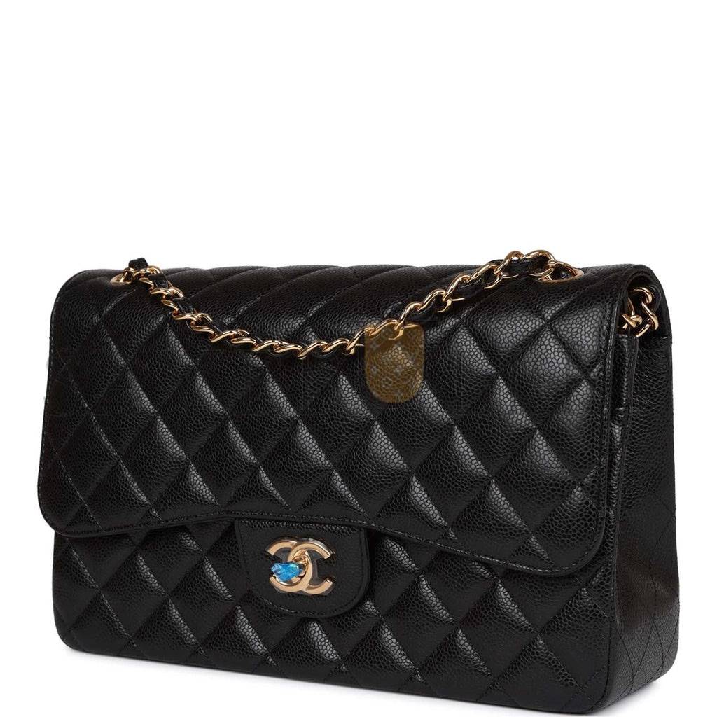 CHANEL JUMBO CLASSIC DOUBLE FLAP BAG BLACK CAVIAR GOLD HARDWARE (30*20*9cm) CHANEL JUMBO CLASSIC DOUBLE FLAP BAG BLACK CAVIAR GOLD HARDWARE (30*20*9cm)