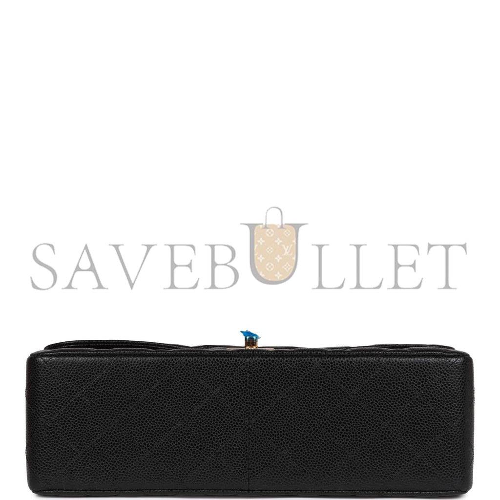 CHANEL JUMBO CLASSIC DOUBLE FLAP BAG BLACK CAVIAR GOLD HARDWARE (30*20*9cm) CHANEL JUMBO CLASSIC DOUBLE FLAP BAG BLACK CAVIAR GOLD HARDWARE (30*20*9cm)