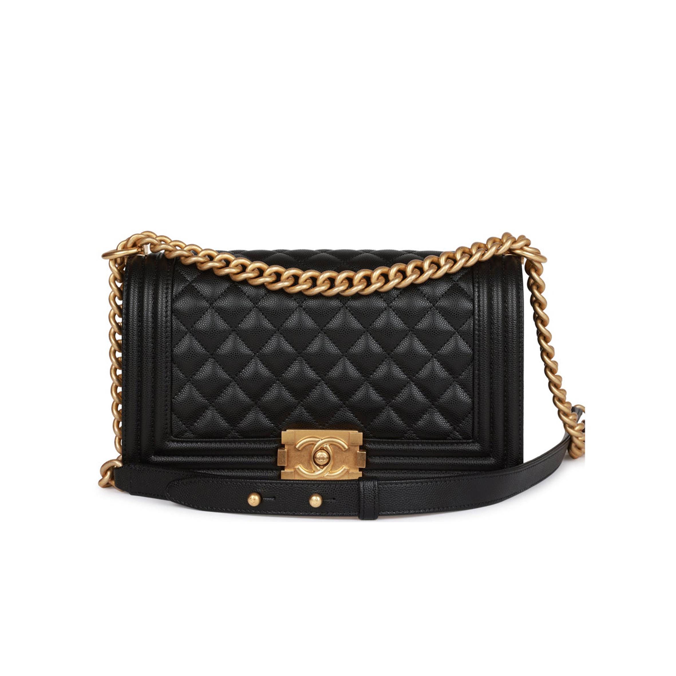 CHANEL MEDIUM BOY BAG BLACK CAVIAR ANTIQUE GOLD HARDWARE (25*15*9cm) CHANEL MEDIUM BOY BAG BLACK CAVIAR ANTIQUE GOLD HARDWARE (25*15*9cm)