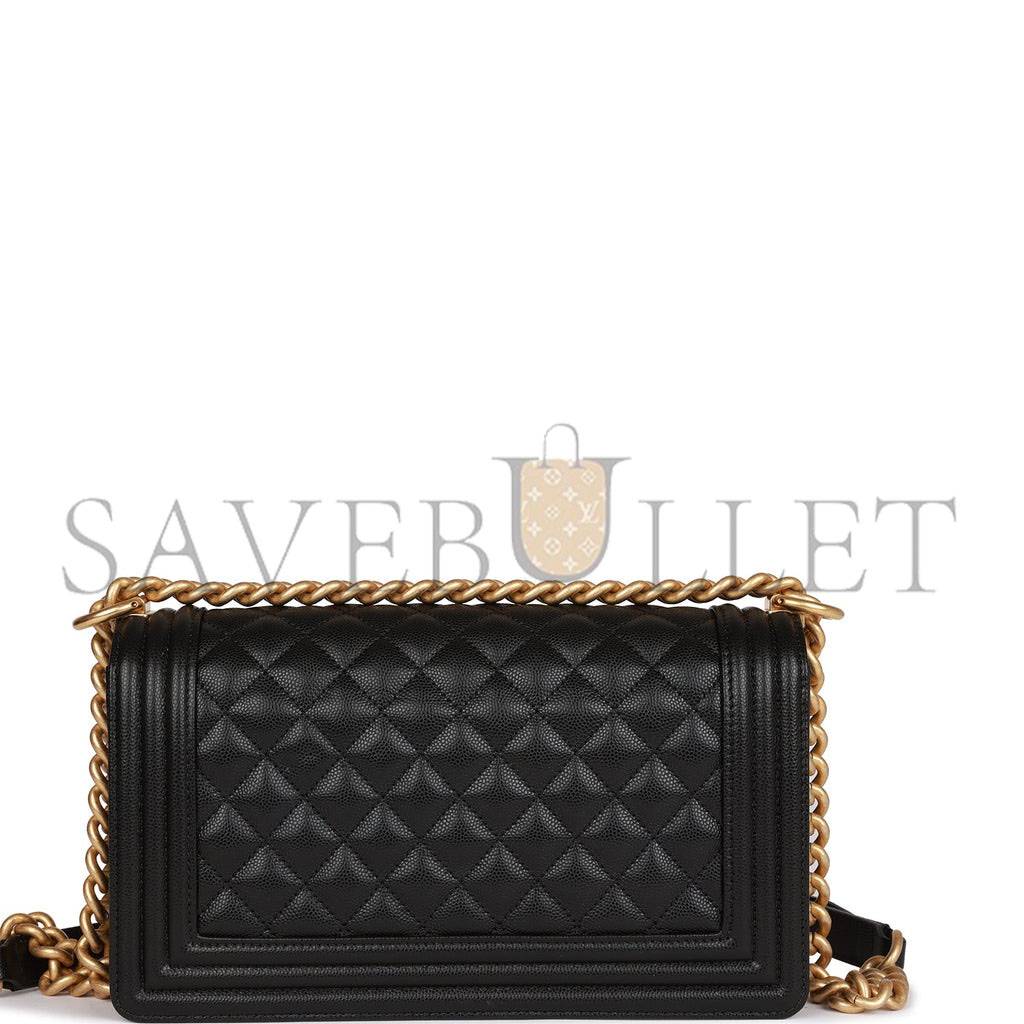 CHANEL MEDIUM BOY BAG BLACK CAVIAR ANTIQUE GOLD HARDWARE (25*15*9cm) CHANEL MEDIUM BOY BAG BLACK CAVIAR ANTIQUE GOLD HARDWARE (25*15*9cm)