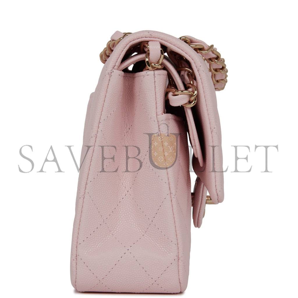 CHANEL MEDIUM CLASSIC DOUBLE FLAP BAG LIGHT PINK CAVIAR LIGHT GOLD HARDWARE (25.5*15.2*7cm) CHANEL MEDIUM CLASSIC DOUBLE FLAP BAG LIGHT PINK CAVIAR LIGHT GOLD HARDWARE (25.5*15.2*7cm)