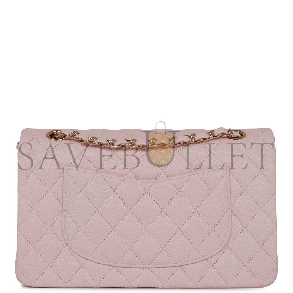 CHANEL MEDIUM CLASSIC DOUBLE FLAP BAG LIGHT PINK CAVIAR LIGHT GOLD HARDWARE (25.5*15.2*7cm) CHANEL MEDIUM CLASSIC DOUBLE FLAP BAG LIGHT PINK CAVIAR LIGHT GOLD HARDWARE (25.5*15.2*7cm)