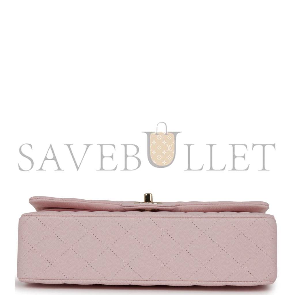 CHANEL MEDIUM CLASSIC DOUBLE FLAP BAG LIGHT PINK CAVIAR LIGHT GOLD HARDWARE (25.5*15.2*7cm) CHANEL MEDIUM CLASSIC DOUBLE FLAP BAG LIGHT PINK CAVIAR LIGHT GOLD HARDWARE (25.5*15.2*7cm)