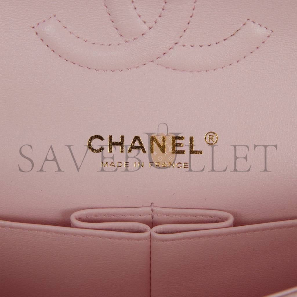 CHANEL MEDIUM CLASSIC DOUBLE FLAP BAG LIGHT PINK CAVIAR LIGHT GOLD HARDWARE (25.5*15.2*7cm) CHANEL MEDIUM CLASSIC DOUBLE FLAP BAG LIGHT PINK CAVIAR LIGHT GOLD HARDWARE (25.5*15.2*7cm)
