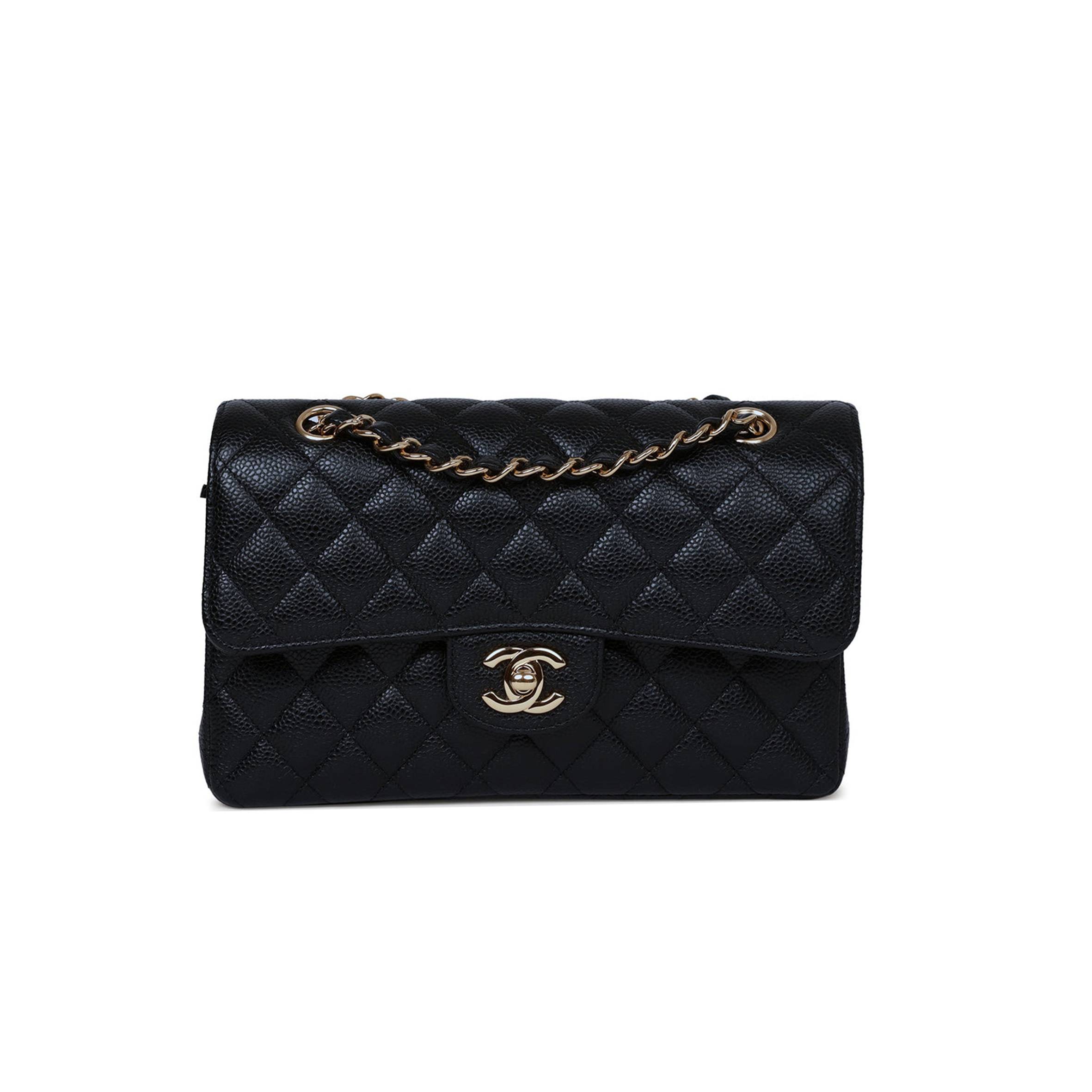 CHANEL SMALL CLASSIC DOUBLE FLAP BAG BLACK CAVIAR GOLD HARDWARE (23*15*6cm) CHANEL SMALL CLASSIC DOUBLE FLAP BAG BLACK CAVIAR GOLD HARDWARE (23*15*6cm)