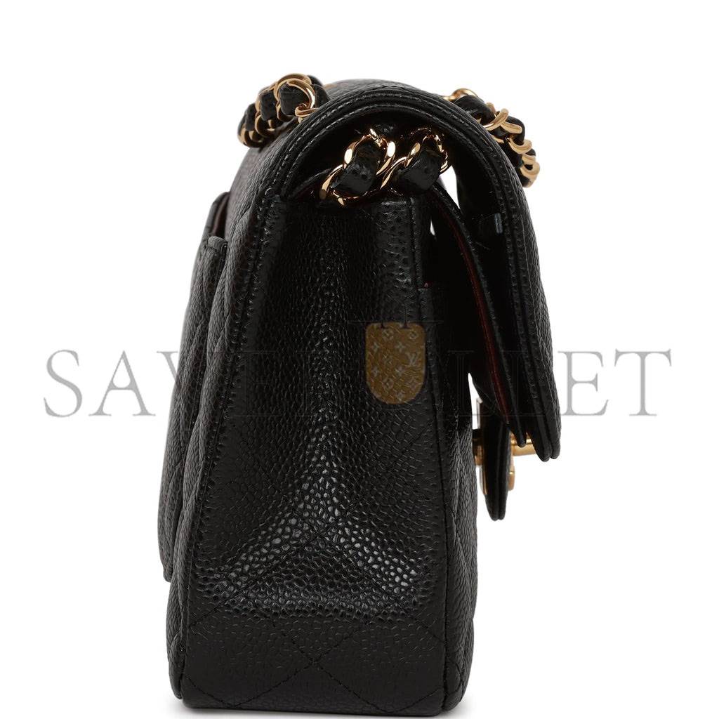 CHANEL SMALL CLASSIC DOUBLE FLAP BAG BLACK CAVIAR GOLD HARDWARE (23*15*6cm) CHANEL SMALL CLASSIC DOUBLE FLAP BAG BLACK CAVIAR GOLD HARDWARE (23*15*6cm)