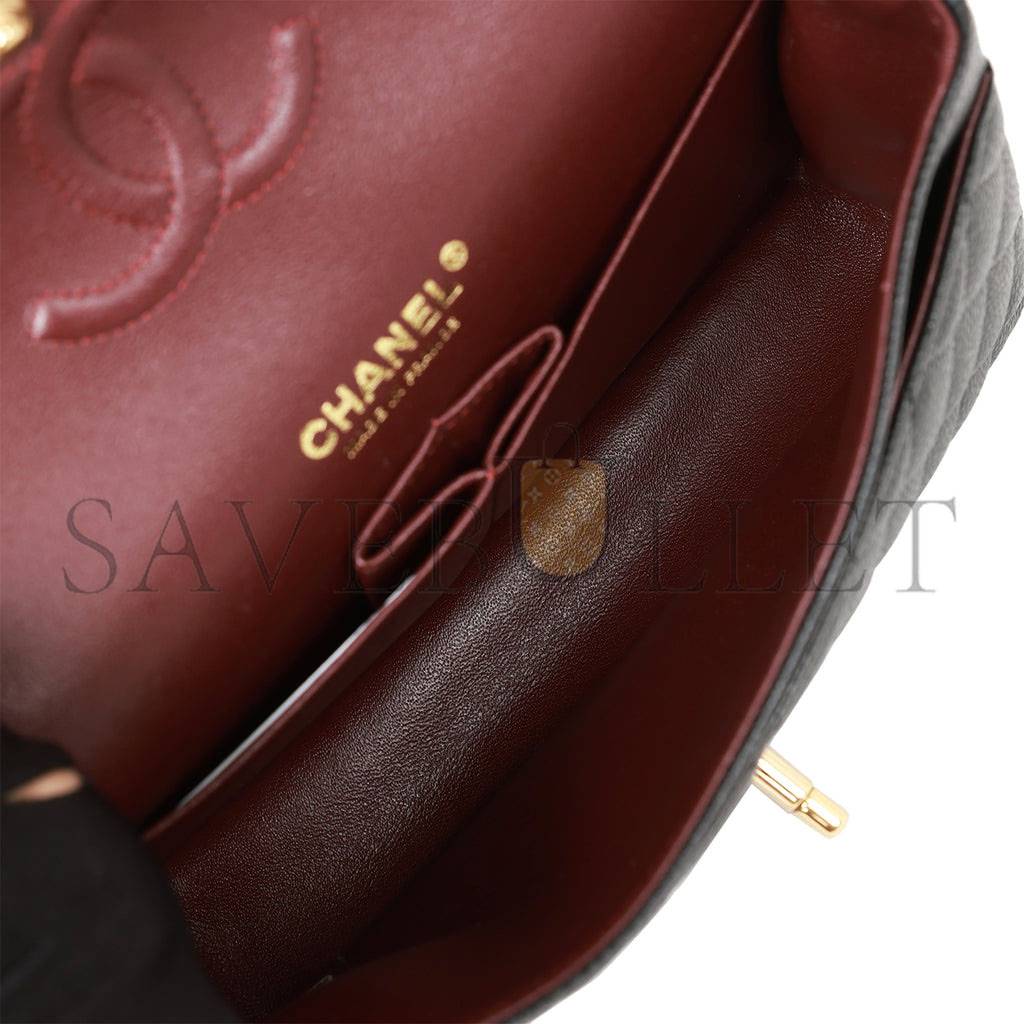 CHANEL SMALL CLASSIC DOUBLE FLAP BAG BLACK CAVIAR GOLD HARDWARE (23*15*6cm) CHANEL SMALL CLASSIC DOUBLE FLAP BAG BLACK CAVIAR GOLD HARDWARE (23*15*6cm)