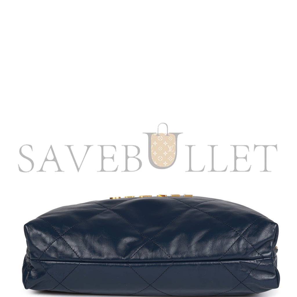 CHANEL LARGE 22 BAG NAVY LAMBSKIN ANTIQUE GOLD HARDWARE (46*45*10cm) CHANEL LARGE 22 BAG NAVY LAMBSKIN ANTIQUE GOLD HARDWARE (46*45*10cm)
