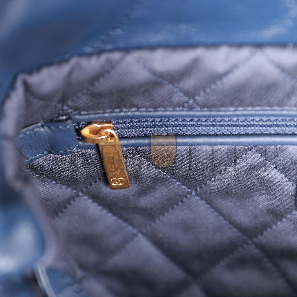 CHANEL LARGE 22 BAG NAVY LAMBSKIN ANTIQUE GOLD HARDWARE (46*45*10cm) CHANEL LARGE 22 BAG NAVY LAMBSKIN ANTIQUE GOLD HARDWARE (46*45*10cm)