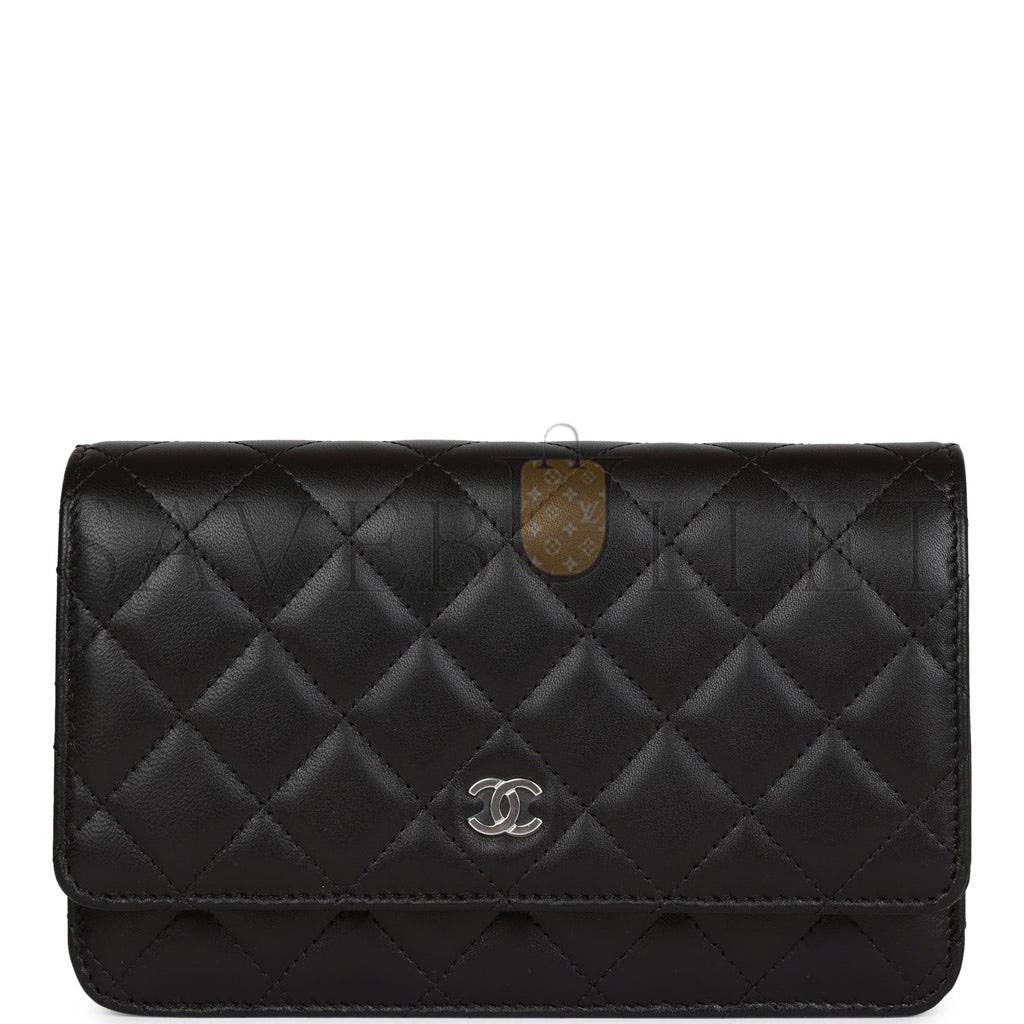 CHANEL WALLET ON CHAIN WOC BLACK LAMBSKIN SILVER HARDWARE (19*12*4cm) CHANEL WALLET ON CHAIN WOC BLACK LAMBSKIN SILVER HARDWARE (19*12*4cm)
