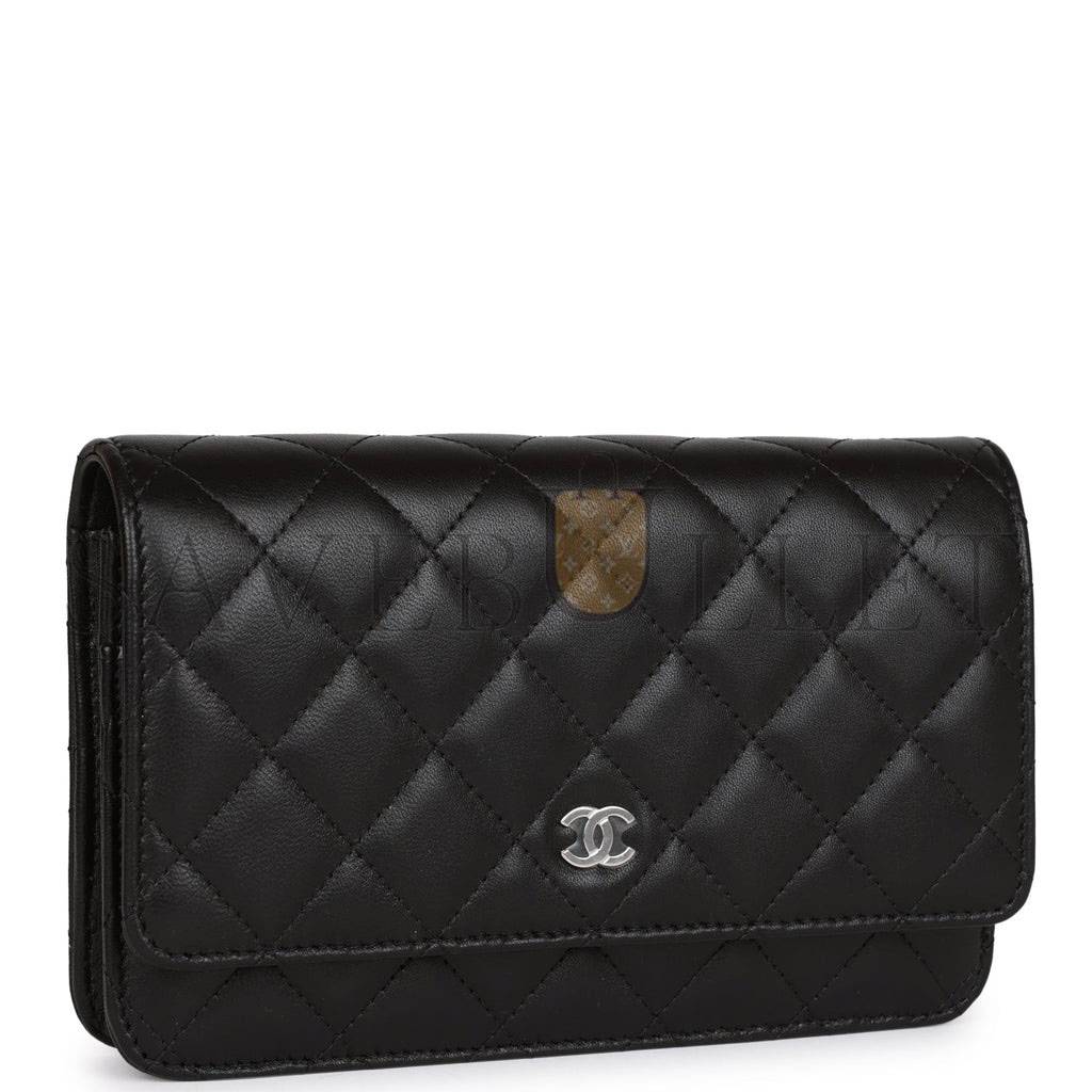 CHANEL WALLET ON CHAIN WOC BLACK LAMBSKIN SILVER HARDWARE (19*12*4cm) CHANEL WALLET ON CHAIN WOC BLACK LAMBSKIN SILVER HARDWARE (19*12*4cm)