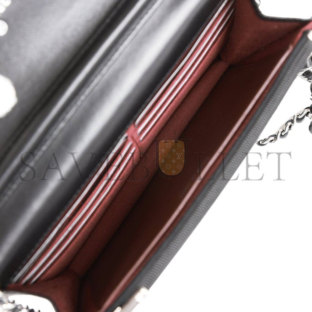 CHANEL WALLET ON CHAIN WOC BLACK LAMBSKIN SILVER HARDWARE (19*12*4cm) CHANEL WALLET ON CHAIN WOC BLACK LAMBSKIN SILVER HARDWARE (19*12*4cm)
