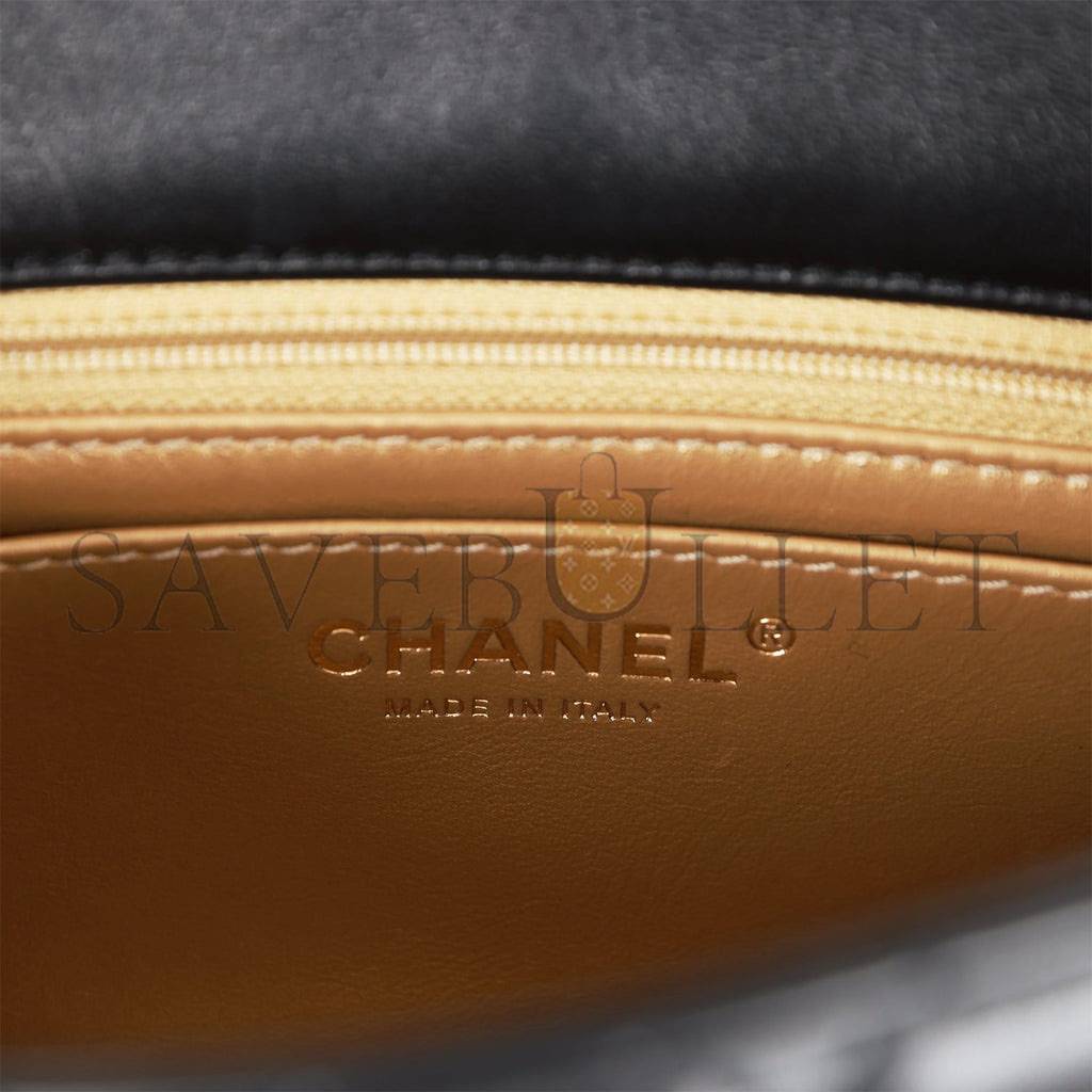 CHANEL PEARL CRUSH MINI SQUARE FLAP BAG BLACK LAMBSKIN ANTIQUE GOLD HARDWARE (17*14*8cm) CHANEL PEARL CRUSH MINI SQUARE FLAP BAG BLACK LAMBSKIN ANTIQUE GOLD HARDWARE (17*14*8cm)
