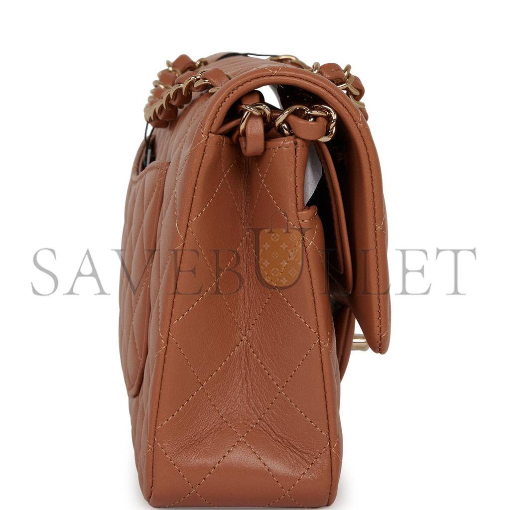 CHANEL MEDIUM CLASSIC DOUBLE FLAP BAG CARAMEL LAMBSKIN LIGHT GOLD HARDWARE (25*15*7cm) CHANEL MEDIUM CLASSIC DOUBLE FLAP BAG CARAMEL LAMBSKIN LIGHT GOLD HARDWARE (25*15*7cm)