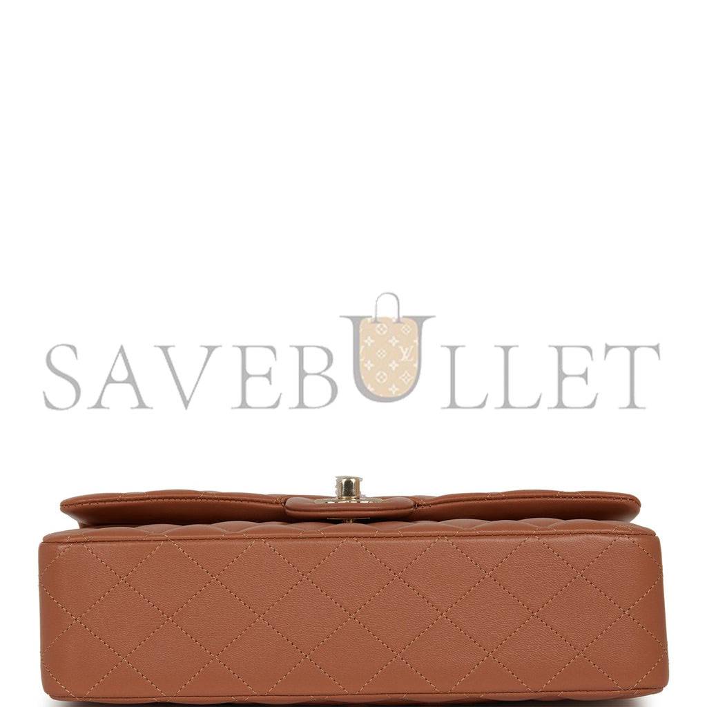 CHANEL MEDIUM CLASSIC DOUBLE FLAP BAG CARAMEL LAMBSKIN LIGHT GOLD HARDWARE (25*15*7cm) CHANEL MEDIUM CLASSIC DOUBLE FLAP BAG CARAMEL LAMBSKIN LIGHT GOLD HARDWARE (25*15*7cm)