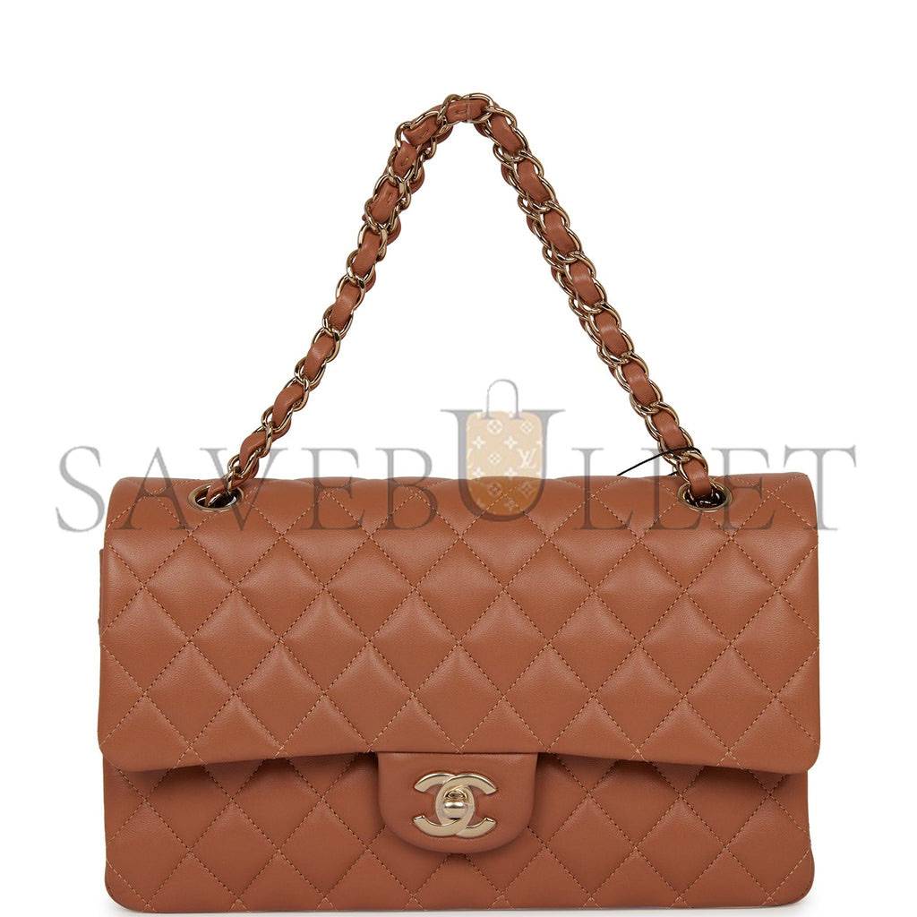 CHANEL MEDIUM CLASSIC DOUBLE FLAP BAG CARAMEL LAMBSKIN LIGHT GOLD HARDWARE (25*15*7cm) CHANEL MEDIUM CLASSIC DOUBLE FLAP BAG CARAMEL LAMBSKIN LIGHT GOLD HARDWARE (25*15*7cm)