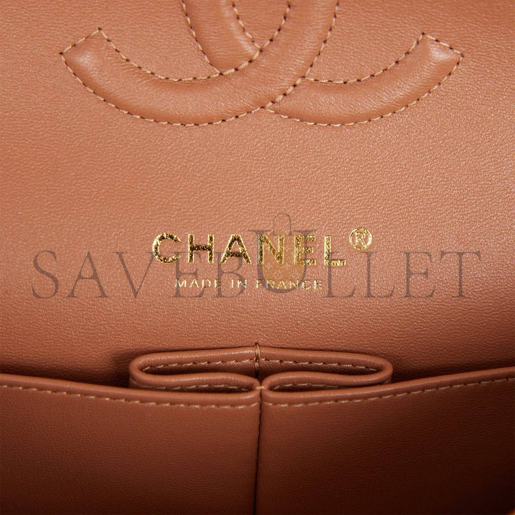 CHANEL MEDIUM CLASSIC DOUBLE FLAP BAG CARAMEL LAMBSKIN LIGHT GOLD HARDWARE (25*15*7cm) CHANEL MEDIUM CLASSIC DOUBLE FLAP BAG CARAMEL LAMBSKIN LIGHT GOLD HARDWARE (25*15*7cm)