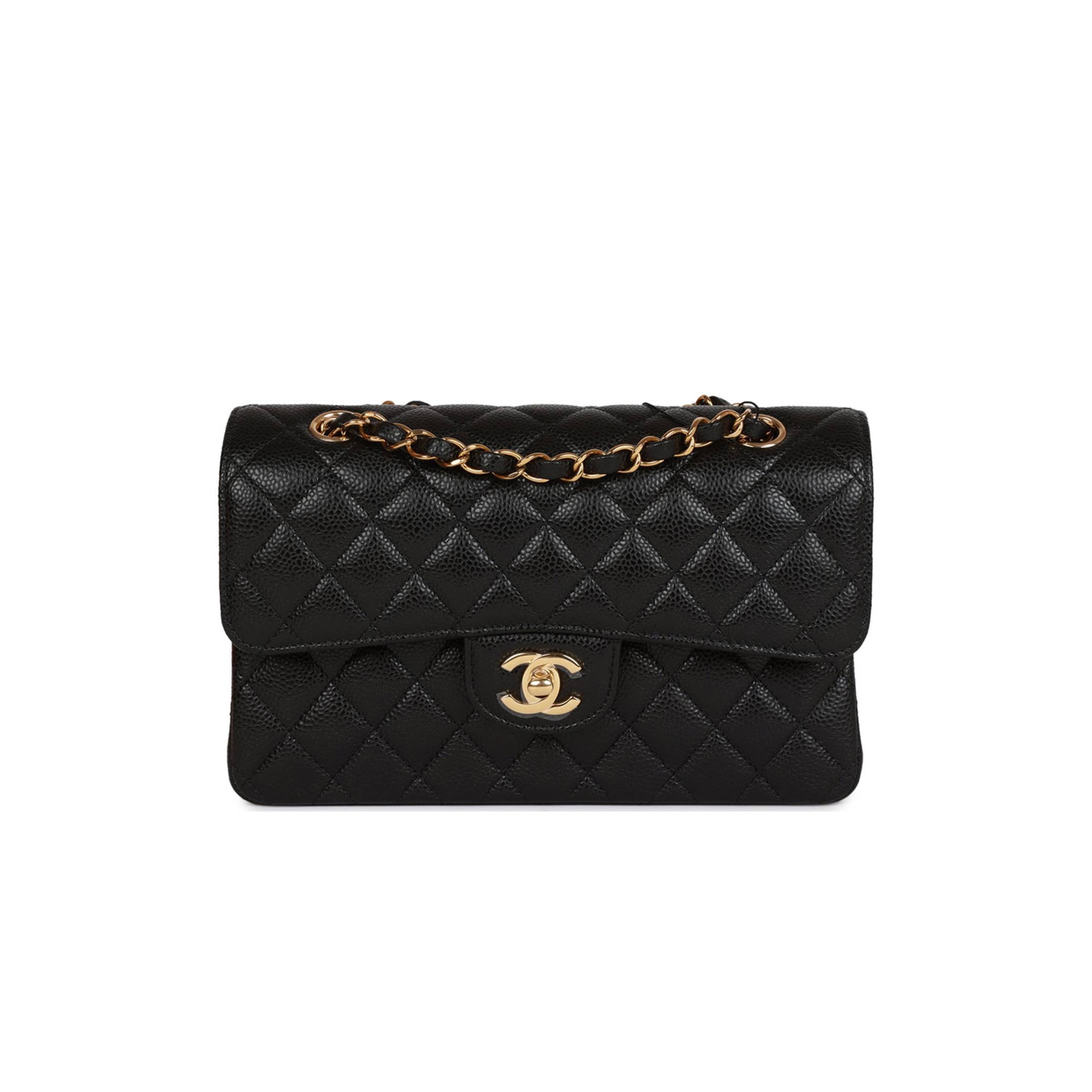 CHANEL SMALL CLASSIC DOUBLE FLAP BLACK CAVIAR GOLD HARDWARE (23*13*6cm) CHANEL SMALL CLASSIC DOUBLE FLAP BLACK CAVIAR GOLD HARDWARE (23*13*6cm)