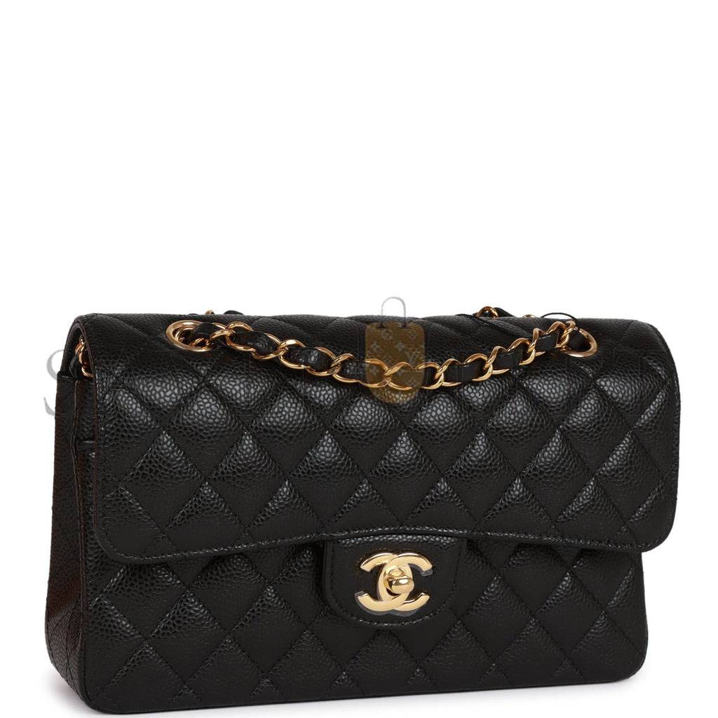 CHANEL SMALL CLASSIC DOUBLE FLAP BLACK CAVIAR GOLD HARDWARE (23*13*6cm) CHANEL SMALL CLASSIC DOUBLE FLAP BLACK CAVIAR GOLD HARDWARE (23*13*6cm)