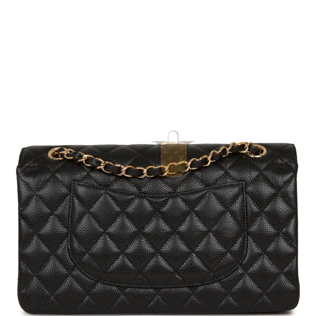 CHANEL MEDIUM CLASSIC DOUBLE FLAP BAG BLACK QUILTED CAVIAR GOLD HARDWARE (25*15*7cm) CHANEL MEDIUM CLASSIC DOUBLE FLAP BAG BLACK QUILTED CAVIAR GOLD HARDWARE (25*15*7cm)